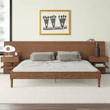 For a platform bed it is best to stick to a linear look to complement the more modern look of this kind of bed. Headboard With Nightstands Including Upholstered Attached Built In Or Floating Fashion Database