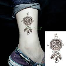 The wrist is becoming a more popular place. Waterproof Temporary Tattoo Sticker Compass Dreamcatcher Fake Tatto Flash Tatoo Tatouage Wrist Foot Hand Arm For Girl Women Men Temporary Tattoos Aliexpress