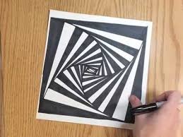 Black And White Optical Illusion Drawings Black And White Op Art Swirl Youtube In 2020 Op Art Simple Optical Illusions Optical Illusion Drawing