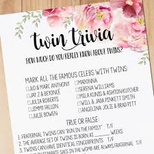Many were content with the life they lived and items they had, while others were attempting to construct boats to. Twin Baby Shower Game Twin Trivia Questions Instant Etsy
