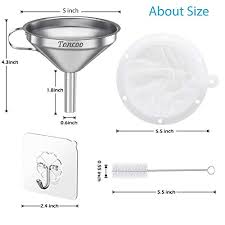 Take the mess out of pouring ingredients into bottles and containers with a kitchen funnel. Toncoo 5 Inch Premium Stainless Steel Funnel With 200 Mesh Food Filter Strainer Food Grade Kitchen Funnels For Filling Bottles Metal Funnel With Strainer Food Funnel For Kitchen In Dubai Uae Whizz Funnels