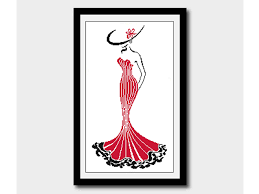 Keizersgracht 221, 1016 dv, amsterdam, the netherlands. Lady In Red Cross Stitch Pattern Fluffy Fuzzy Cross Stitch