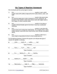 The one with sound, and th: Types Of Reactions Lesson Plans Worksheets Lesson Planet