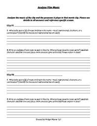 Analyze Movie Music Worksheet Music Worksheets Music Appreciation Music Activities