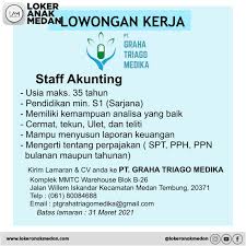 Atau kamu bisa mencoba mencari lowongan kerja part time bagi yang masih sekolah atau sudah info lowongan kerja tangerang selatan 2020. Lowongan Kerja Pt Graha Triago Medika Loker Anak Medan Facebook