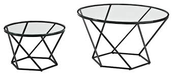 Maybe you would like to learn more about one of these? Geometric Glass 2 Piece Nesting Coffee Table Set Transitional Coffee Table Sets By Walker Edison Houzz