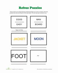 Rebus Puzzles Worksheet Education Com Word Puzzles Brain Teasers Rebus Puzzles Puzzles For Kids