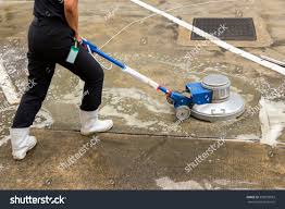 Exterior Concrete Floor Cleaning With Polishing Machine And Chemical Royalty Free Image Photo In 2020 Floor Cleaner Concrete Floors Flooring