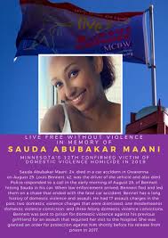360 Communities в X: „This week 360 Communities raises the Live Free  Without Violence Flag in memory of Sauda Abubakar Maani, Rebecca Lee  Carlsrud, & Mainhia Yang, the twelfth, thirteenth, & fourteenth