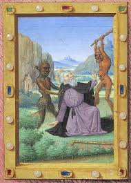 Saint Anthony Abbot Tempted By A Heap Of Gold Anthony Abbot The Great Assailed By Demons Book Of Hours France Avignon Approximately 1485 1490 The Book Of Hours Medieval Art Illuminated Manuscript