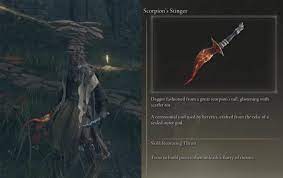 How to obtain the Scorpion's Stinger, the Rot inflicting Dagger, in Elden  Ring