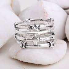 retiring style stackable rings in sterling silver dainty