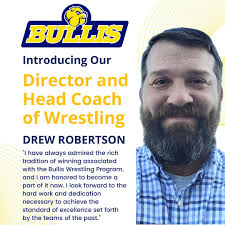 We are excited to welcome Drew Robertson to Bullis as the Director and Head  Coach of Wrestling. As a player, coach Robertson competed at DeMatha  Catholic High School, earning National Prep All-American