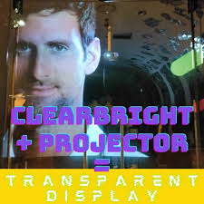 ClearBright + ANY projector = Transparent Display, LuxLabsDisplays.com,  #transparentdisplay #retail #advertising #projector #digitalsignage