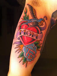 Mom heart with arrow tattoo. 38 Traditional Mom Tattoos Ideas