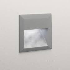 Tecla Led Square Exterior Recessed Wall Light In Painted Silver 12 X 0 1w Led Ip44 Astrolighting 0944 Vi Wall Lights Recessed Wall Lights Exterior Wall Light
