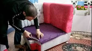 كيف تحترف عمل كسوة تلبيسة للركنة باسهل طريقة 1 How To Cover The Sofa Easily Youtube