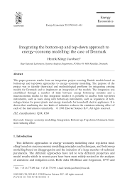 Growing the economy from the bottom up bruce katz tuesday, december 13, 2011 in the absence of federal leadership on the economy, a new wave of innovation in economic development is emerging at the. Pdf Integrating The Bottom Up And Top Down Approach To Energy Economy Modelling The Case Of Denmark