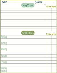 daily chores and weekly chores editable weekly chores