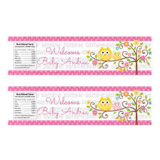Happi Tree Water Bottle Labels Owl Baby Shower Invitations Baby Shower Invitations Owl Baby Shower