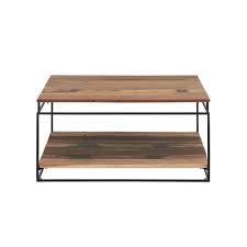 A la recherche d'une nouvelle table basse pour votre salon ? Tousmesmeubles Table Basse Carree Fer Bois 2 Plateaux Phoenix Tables Basses Rue Du Commerce