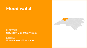 Flood watch in place for Western North Carolina for Saturday and Sunday