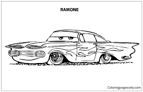 You can simply choose the simple coloring sheets up to the more complex one. Disney Cars Ramone Lowrider Cars Coloring Pages Cars Coloring Pages Coloring Pages For Kids And Adults