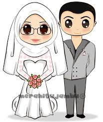Gambar hitam putih bisa kita pakai sebagai bahan untuk mewarnai. 30 Gambar Pengantin Muslim Kartun Hitam Putih Kumpulan Gambar Kartun