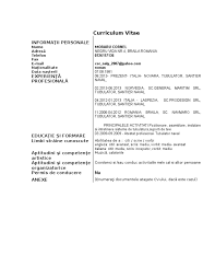 Depunerea dosarului la consulatul româniei sau în cadrul autorității naționale pentru cetățenie din românia. Model De Curriculum Vitae European