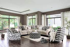 patricia simple ivory l shaped sectional sofa with throw pillows perfect for your farmhouse style living room a furniture of america sectional sofa furniture