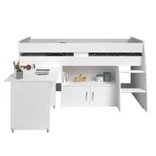 Lit Combine Avec Bureau 90x200 Cm Loan Blanc Lit Bureau Enfant Lit Combine Lit Combine Enfant