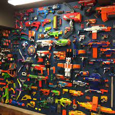 When we were organizing our boys' rooms, we didn't know how we were. Top 10 Ways To Make Your Nerf Display Better