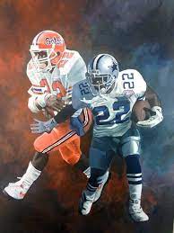 Emmitt Smith Gator Cowboy By Dan Stromme Nflfootballboys Nfl Football Art Dallas Cowboys Football Florida Gators Football