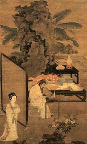 hearing her lord playing with happiness chinese landscape painting korean painting chinese art