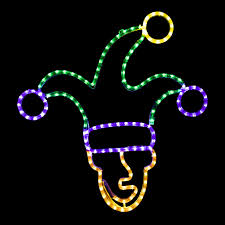 21'' h x 13.5'' w; 6 Air Blown Inflatable Mardi Gras Purple Jester Yard Decoration Inflatable Yard Decorations