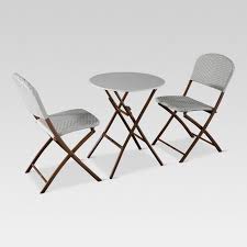 French Caf 3pc Wicker Folding Patio Bistro Set Gray White Threshold Target Metal Patio Furniture Patio Dining Chairs Patio Furniture Sets