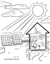 Malvorlage Solaranlage Energie Umweltschutz Sonnenenergie Solaranlage Vorlagen