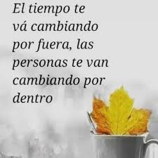 El Tiempo Te Va Cambiando Por Fuera Las Personas Te Van Cambiando Por Dentro Love Phrases Quotes To Live By Qoutes