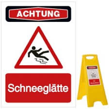 Vorsicht dachschnee vorlage / warnschild achtung erhohte rutschgefahr auf der treppe bei schnee und regen : Individuelle Winterschilder Fur Ihr Betriebsgelande Einfach Gestalten