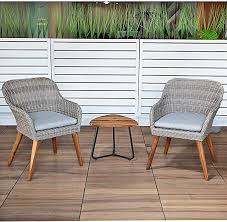 amazon com soleil jardin outdoor 3 piece bistro set with seat cushion two cha wicker patio furniture sets wicker outdoor furniture set outdoor rocking chairs