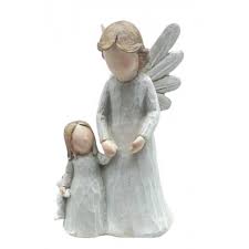 Home interior guardian angel figurines. Guardian Angel With Kid And Teddy Bear Dolfiland