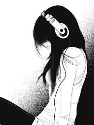 Manga and anime male characters of this age tend to have larger chins and longer faces with smaller/narrower eyes when compared to their female counterparts or younger you will need to erase parts of the drawing afterwards. Headphones Manga Girl Long Hair Alone Mood Wallpapers Hd Desktop And Mobile Backgrounds