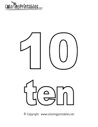 Most of them are traditional black and white coloring pages but there are a few sprinkled in the collection that can be colored online and then printed. Number Ten Coloring Page A Free Math Coloring Printable Math Coloring Free Math Math Numbers