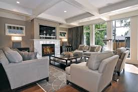 This lovely vancouver living room layered in blues and brass, designed by gillian segal. Grey And Beige Tones Living Room Ideas Photos Houzz