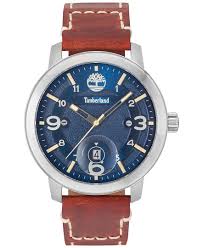 timberland men s pembroke brown leather strap watch 46mm tbl15017js03