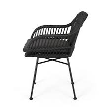 Christopher knight home rodney indoor woven faux rattan chairs with cushions (set of 2), dark gray finish. Rodney Indoor Woven Faux Rattan Chairs With Cushions Set Of 2 Gray And Dark Gray Finish Walmart Com Walmart Com