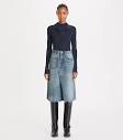 Deconstructed Denim Skirt: Women's Designer Bottoms | Tory Burch