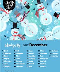 A Drawing A Day December 2019 Drawing Word Prompt List Sketchbook Skool This is my submission for the art challenge. december 2019 drawing word prompt list