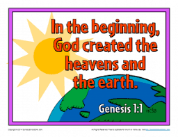 These first few coloring sheets about god's creation were created by me with resources from canva.com. Bible Verses For Kids Printable Poster Genesis 1 1