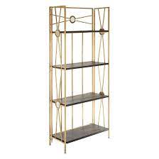Rustic metal and wood wall shelf unit 3 tier,farmhouse floating bookshelf wall mounted,36in industrial shelving iron wall shelves,floating real wood book shelves for bedrooms office(gold) 4.7 out of 5 stars 21 Annie 4 Tier X Design Folding Shelving Unit In Black And Gold Sale
